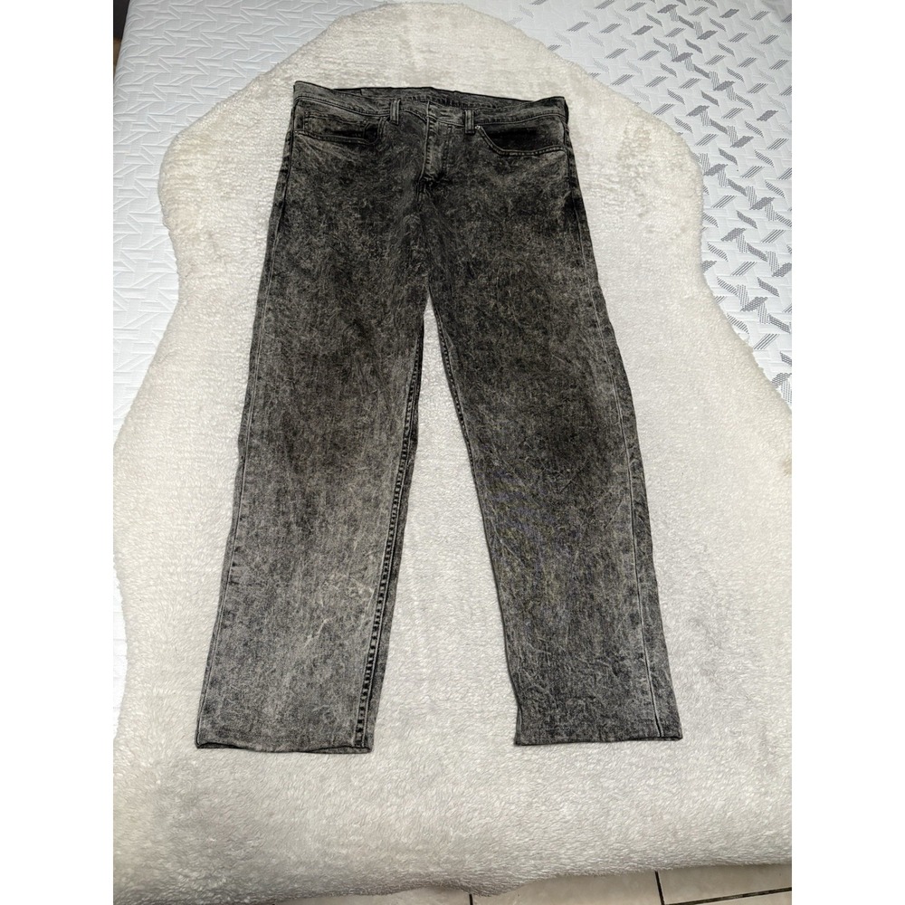 Levis 508 Regular Taper Jeans Mens Black Acid Wash Denim Pants 34x32 Fits 34x29